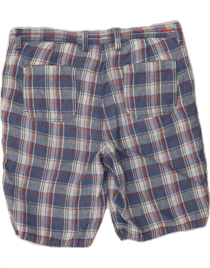 TOMMY BAHAMA Mens Reversible Chino Shorts W34 Large Blue Check Vintage Tommy Bahama and Second-Hand Tommy Bahama from Messina Hembry 