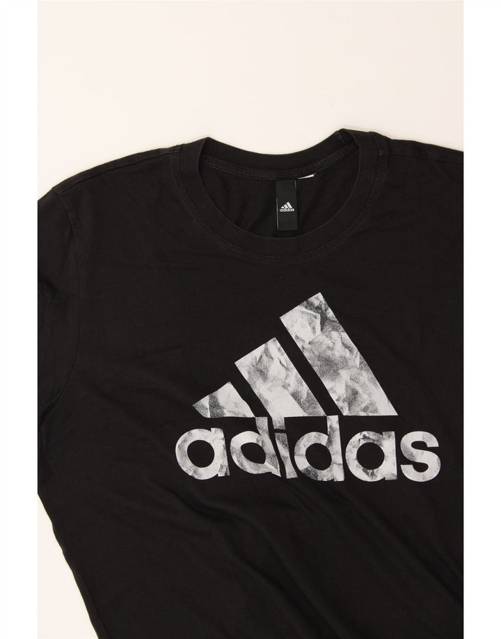 ADIDAS Mens Graphic T-Shirt Top Large Black Vintage Adidas and Second-Hand Adidas from Messina Hembry 