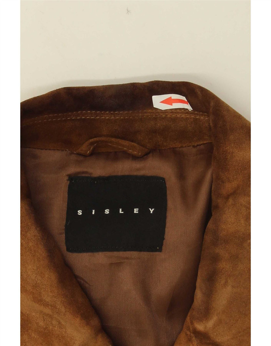 Giubbotto bomber in pelle scamosciata da uomo Sisley UK 36 piccolo marrone