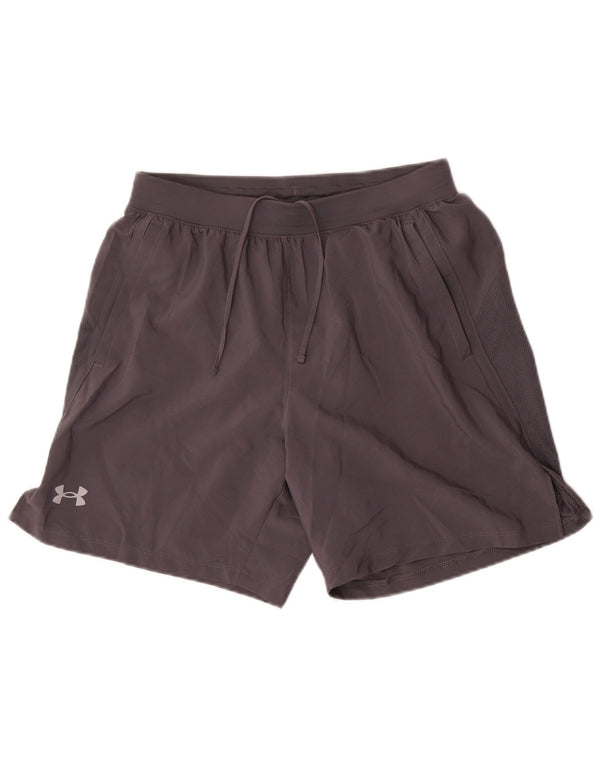 Pantaloncini sportivi da uomo Under Armour in poliestere grigio medio