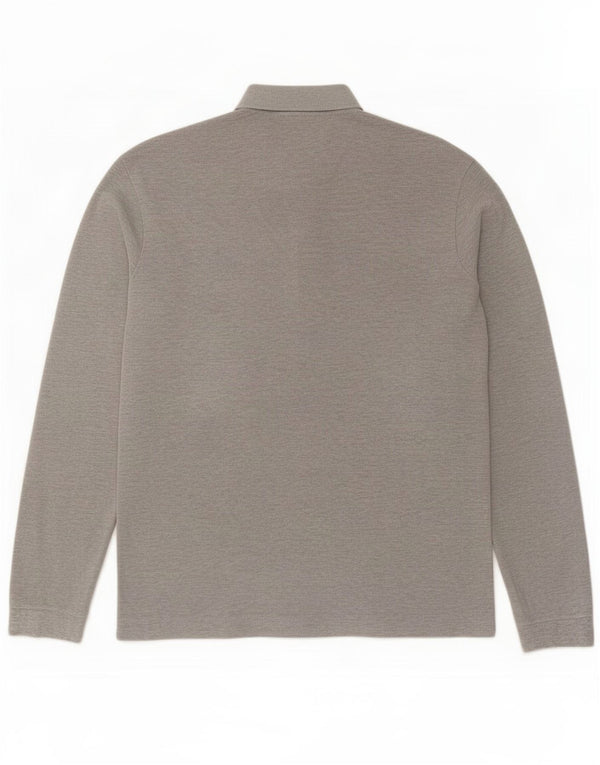 Lacoste Mens Long Sleeve Slim Fit Polo Shirt Size 6 XL Grey Flecked Cotton