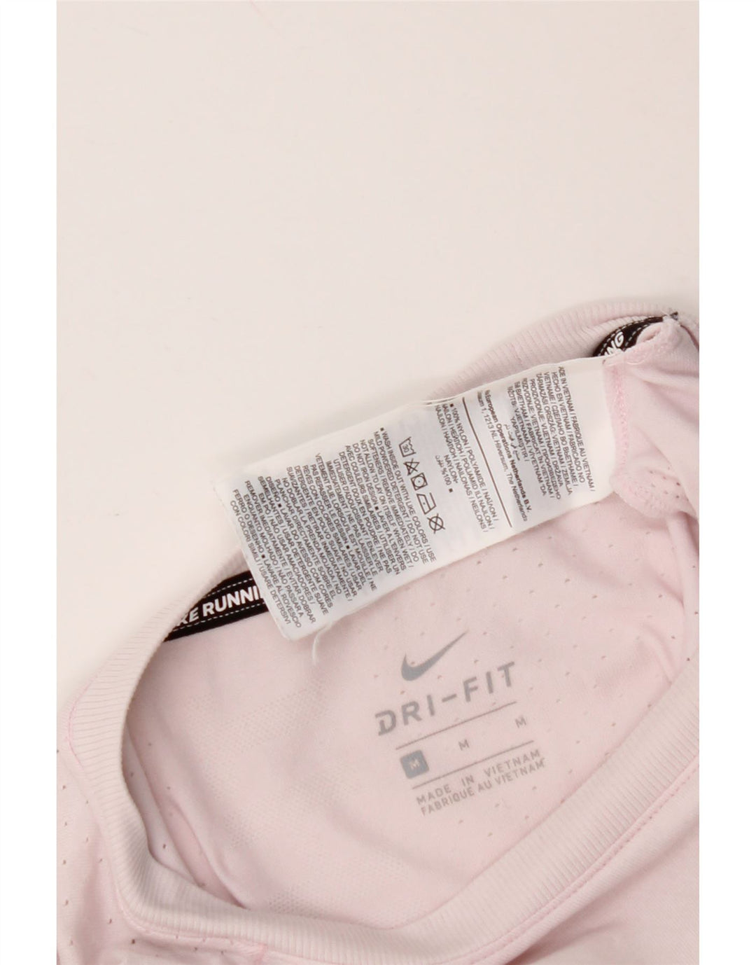T-shirt NIKE Dri Fit da donna Top UK 12 nylon rosa medio