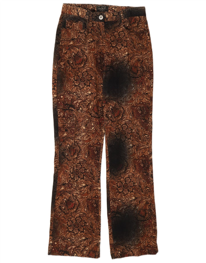 GIANI FEROTI Pantaloni casual dritti da donna piccoli W26 L30 Marrone Paisley