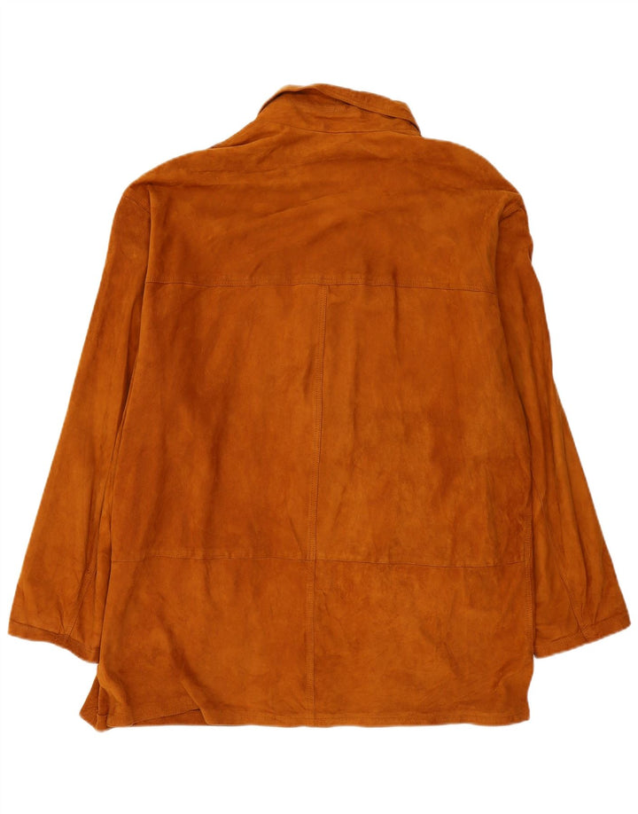 Giacca vintage in pelle scamosciata da uomo EU 56 3XL in pelle marrone