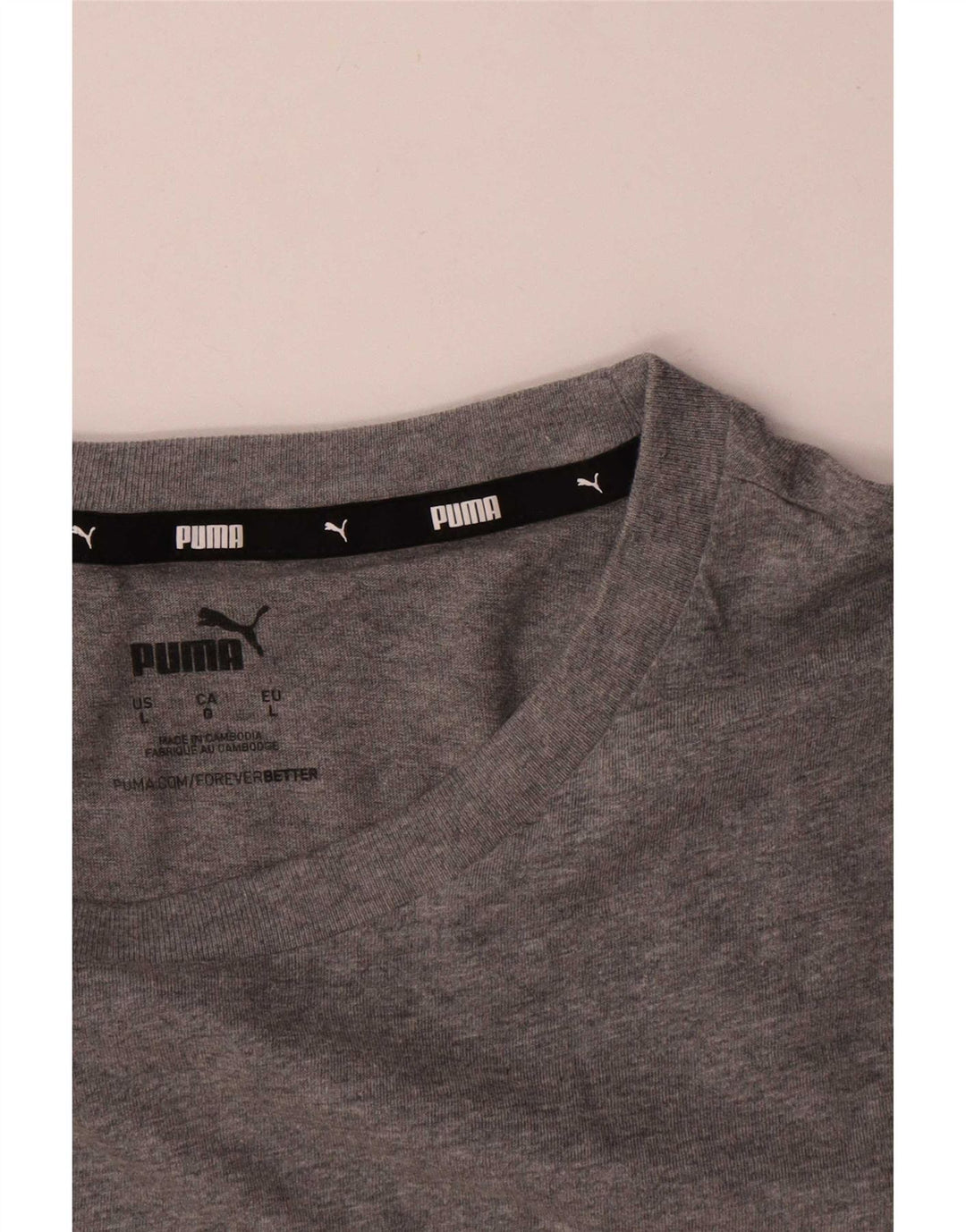 T-shirt grafica da uomo Puma grande in cotone grigio