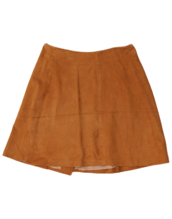 Gonna a portafoglio in pelle scamosciata da donna Montereggi IT 42 Media W26 Pelle marrone