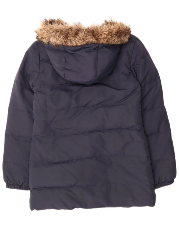 Giacca imbottita in sherpa con cappuccio da donna Jack Wills UK 8 piccola in nylon blu navy