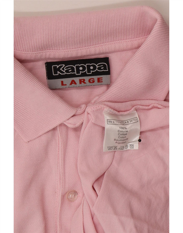 Polo Kappa Uomo Large Rosa In Cotone
