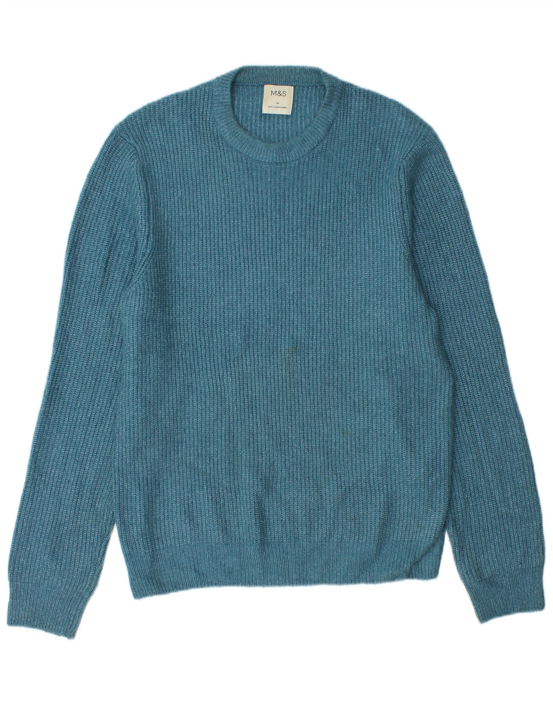 Maglione maglione girocollo da uomo Marks & Spencer blu medio in poliammide