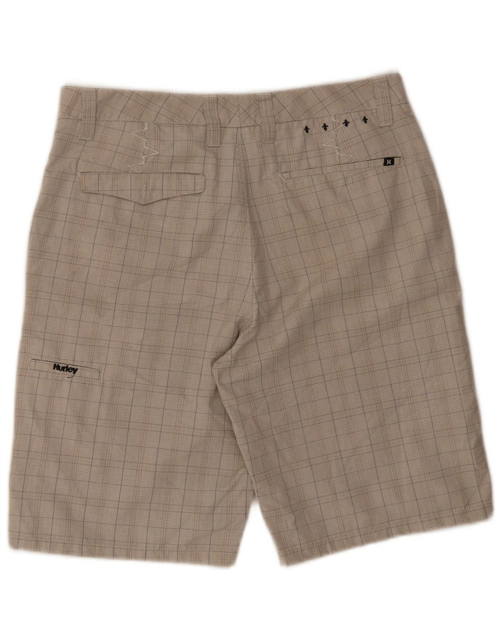 Pantaloncini cargo da uomo Hurley W32 in poliestere a quadri grigio medio