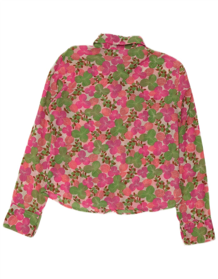Camicia da donna Benetton UK 14 rosa medio floreale
