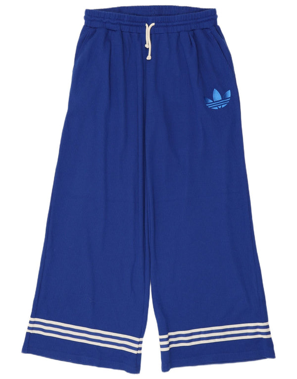 ADIDAS Womens Wide Leg Tracksuit Trousers UK 20 2XL Blue Polyester