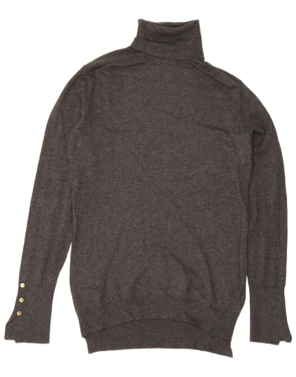 Maglione maglione collo alto da donna Zara UK 14 grande grigio
