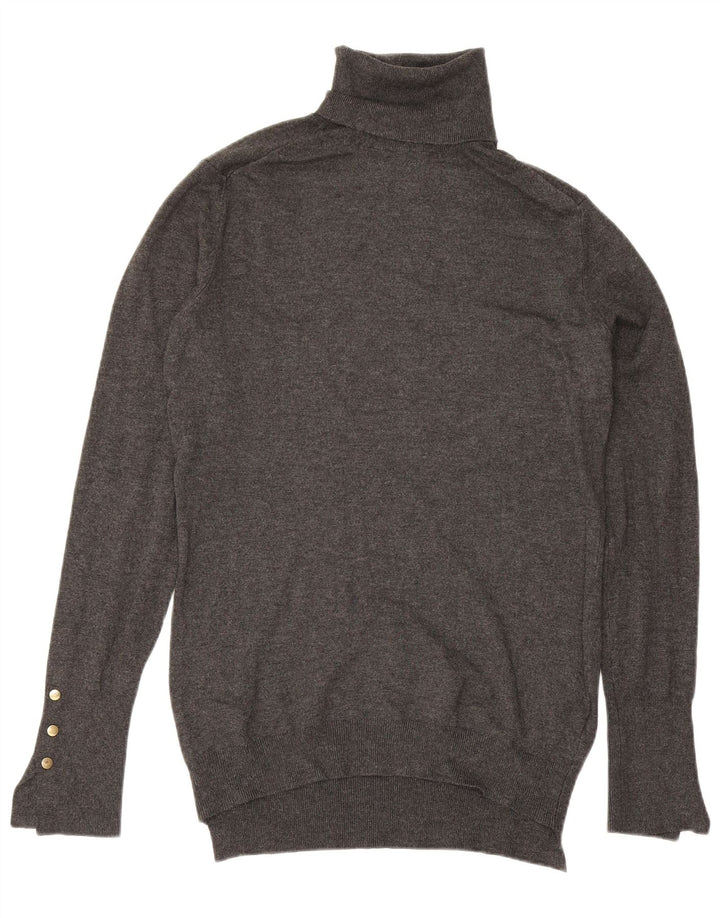 Maglione maglione collo alto da donna Zara UK 14 grande grigio