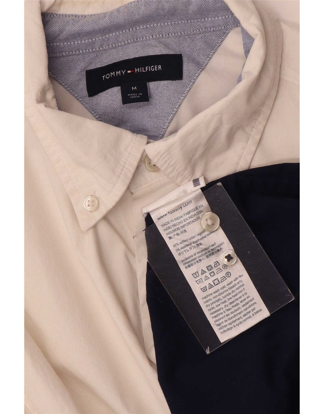 Camicia da uomo Tommy Hilfiger color block bianco medio