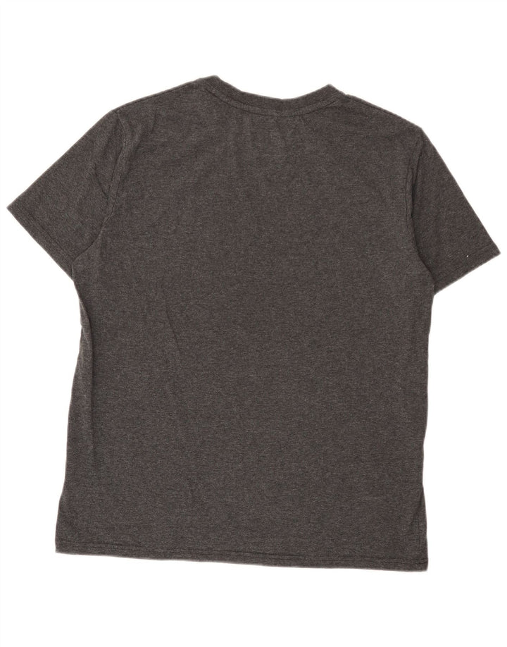 T-shirt grafica da uomo Fila Top grande in poliestere grigio
