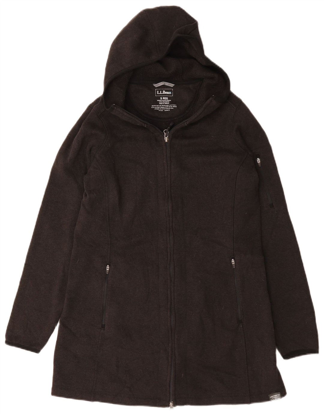 Cappotto con cappuccio da donna L.L.Bean UK 10 piccolo poliestere grigio