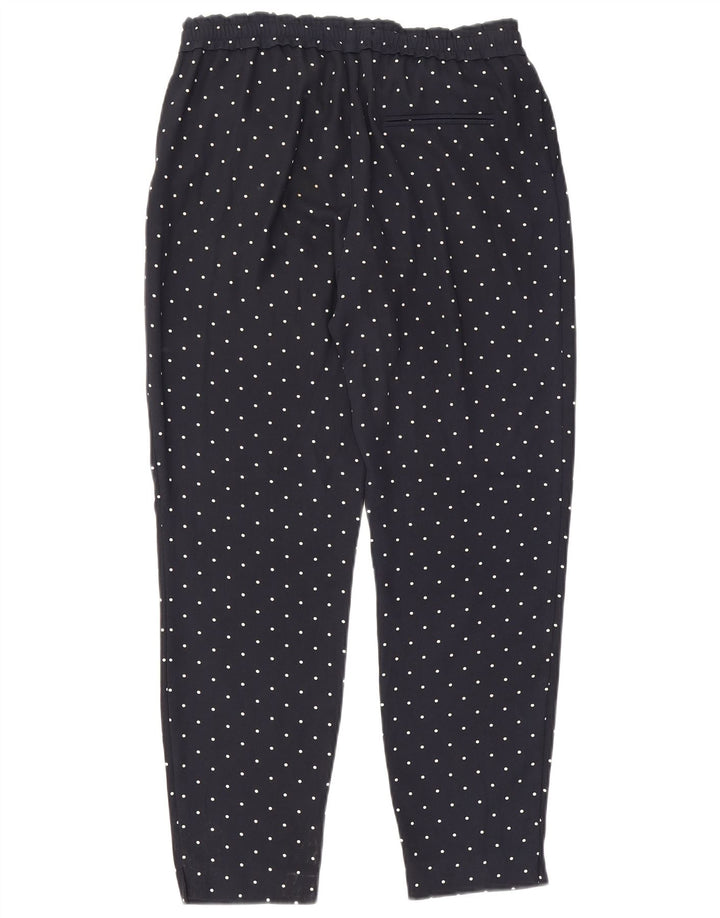 Pantaloni casual slim da donna Zara medi W30 L27 blu navy a pois