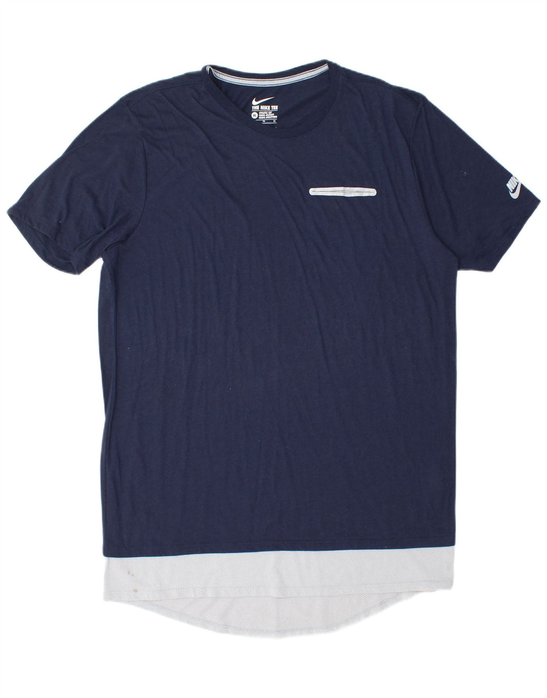 T-shirt Nike da uomo dal taglio atletico, XL, in poliestere color block blu navy