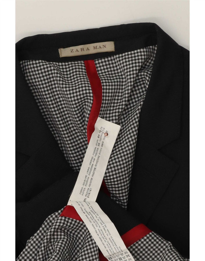 Giacca blazer a 2 bottoni da uomo Zara UK 38 Poliestere grigio medio