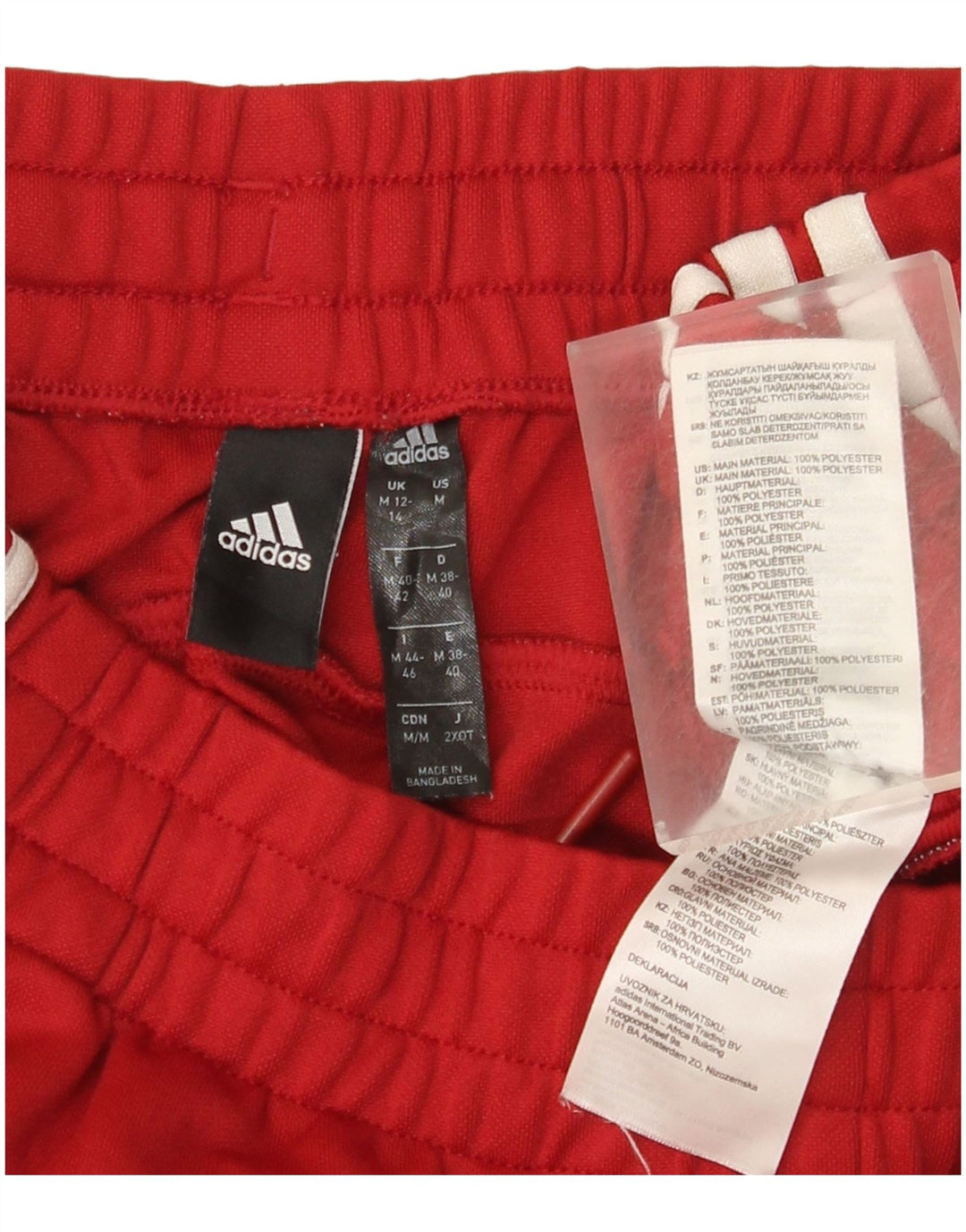 Pantaloni da tuta da donna Adidas UK 12/14 Poliestere rosso medio