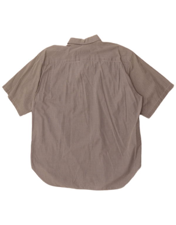 Camicia Trussardi da uomo a maniche corte taglia 42 16 1/2 Large a quadretti grigi