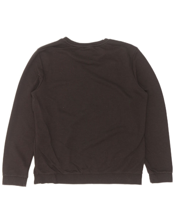 Felpa grafica da donna Adidas Jumper UK 12/14 cotone nero medio