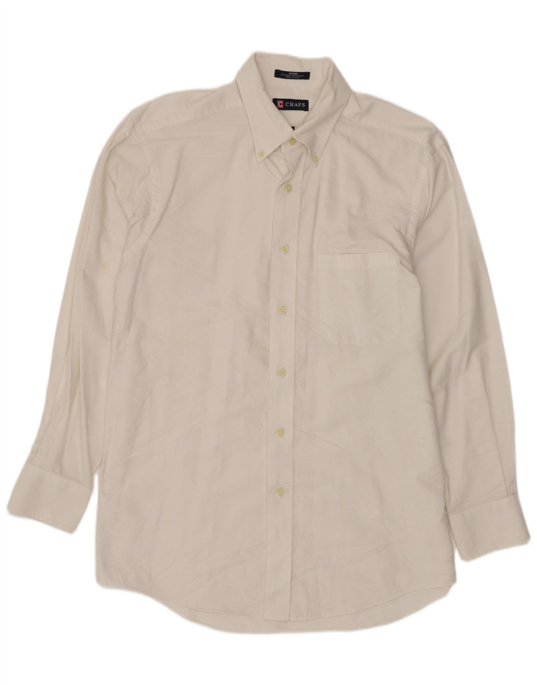 Camicia da uomo Chaps taglia 15 1/2 cotone bianco medio
