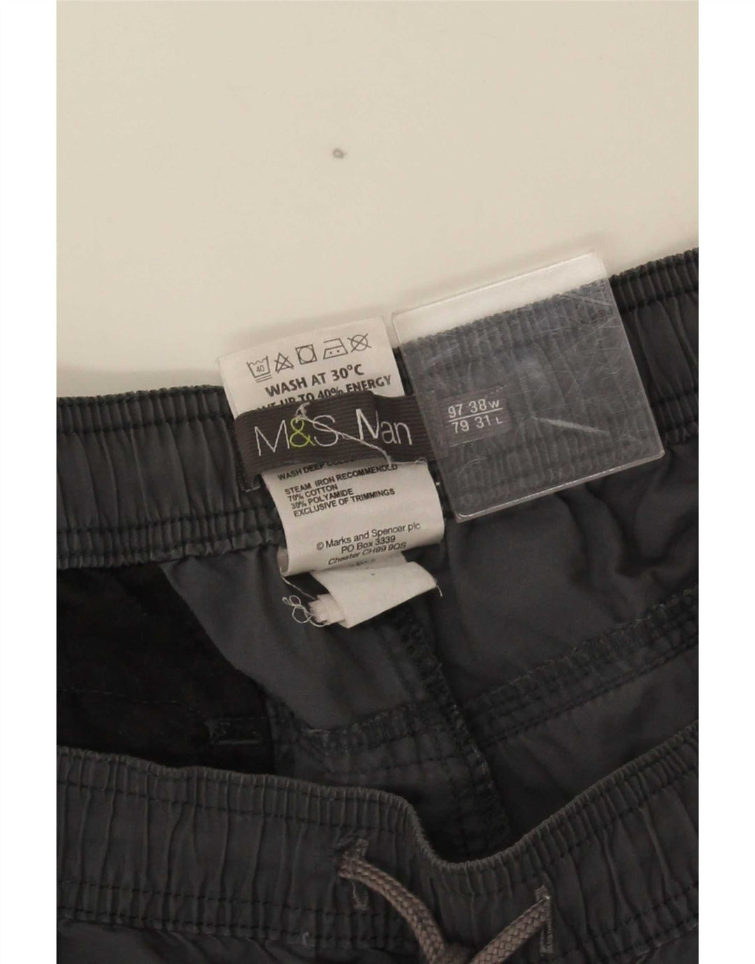 Pantaloni dritti da uomo Marks & Spencer W38 L31 cotone grigio