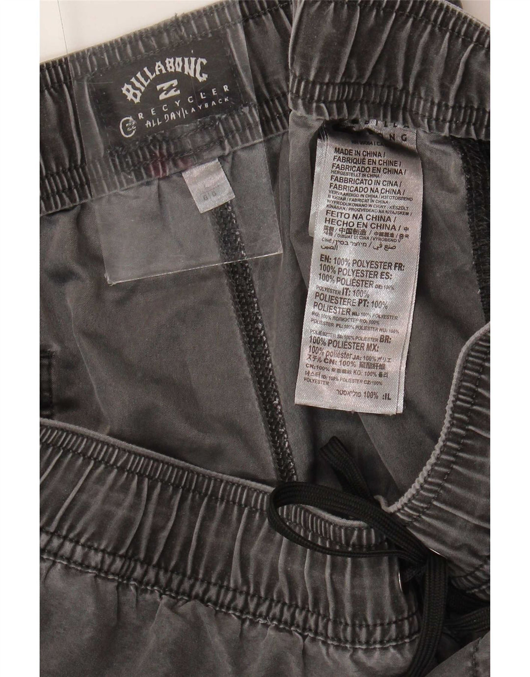 Pantaloncini Billabong da uomo grandi W34 poliestere grigio