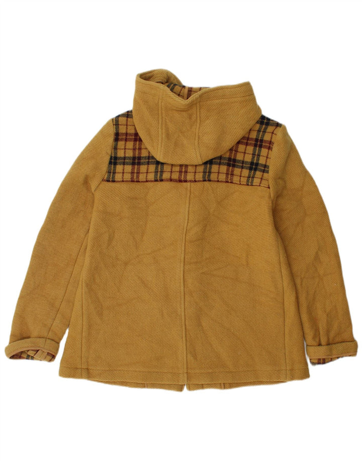 Topshop Montgomery da donna con cappuccio UK 10 piccolo lana a quadri gialli