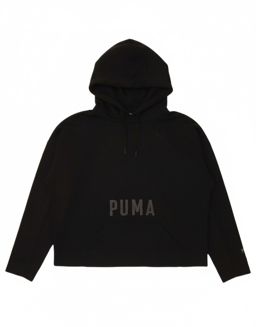PUMA Womens Oversized Graphic Hoodie Jumper UK 14 Large Black