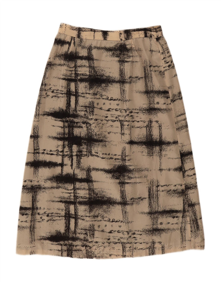 VINTAGE Womens Abstract Pattern A-Line Skirt IT 44 Medium W28  Beige Vintage Vintage and Second-Hand Vintage from Messina Hembry 