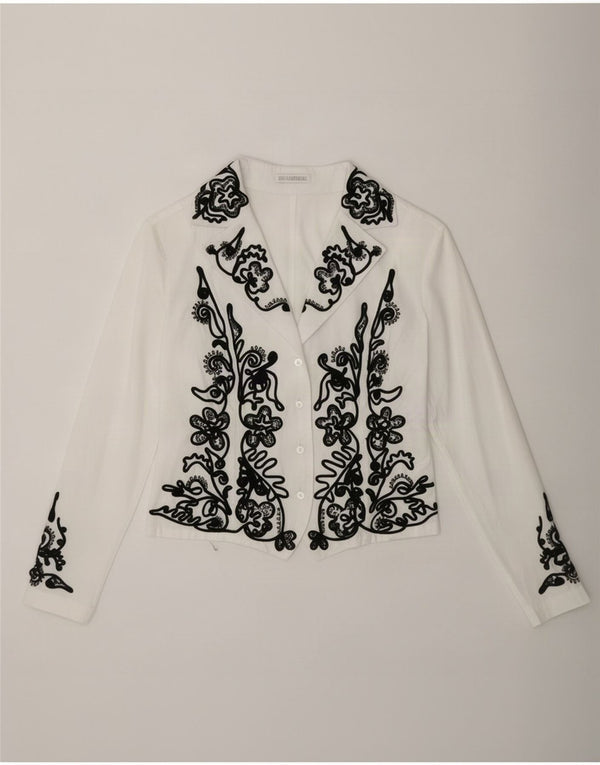 Camicetta da donna Naracamicie UK 12 Cotone floreale bianco medio