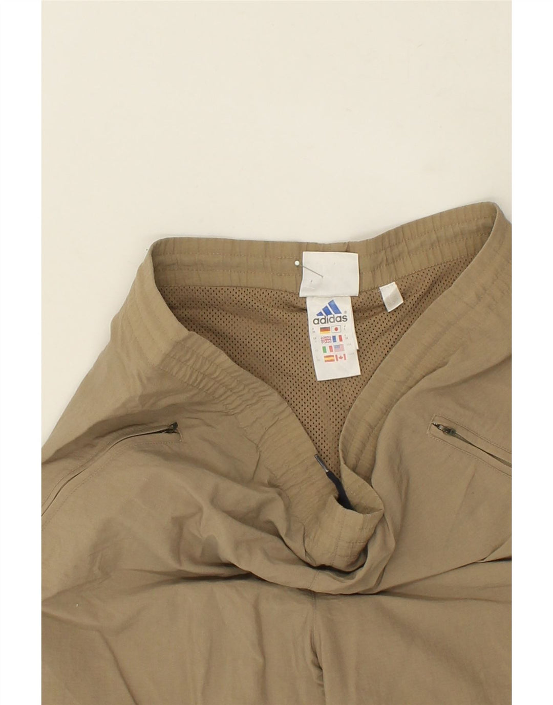 ADIDAS Womens Tracksuit Trousers UK 10 Small Beige Polyester Vintage Adidas and Second-Hand Adidas from Messina Hembry 