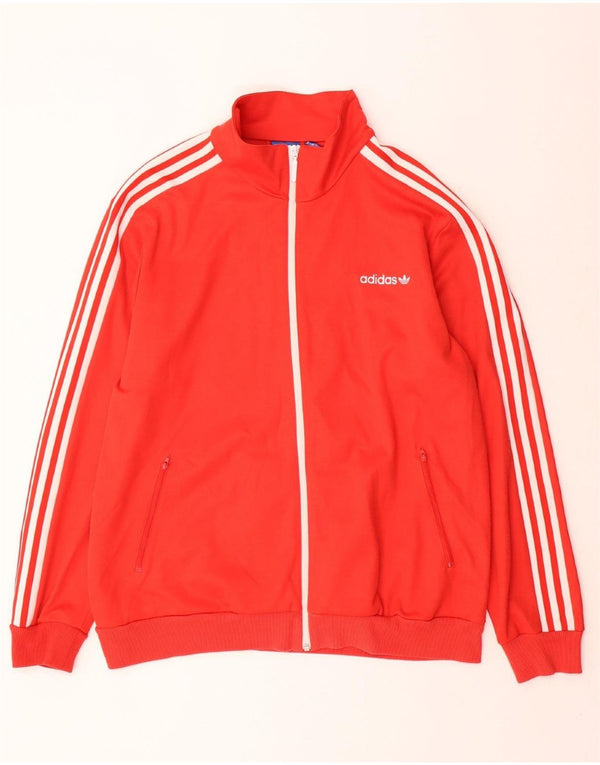 Giacca da tuta da uomo ADIDAS XL rossa in cotone