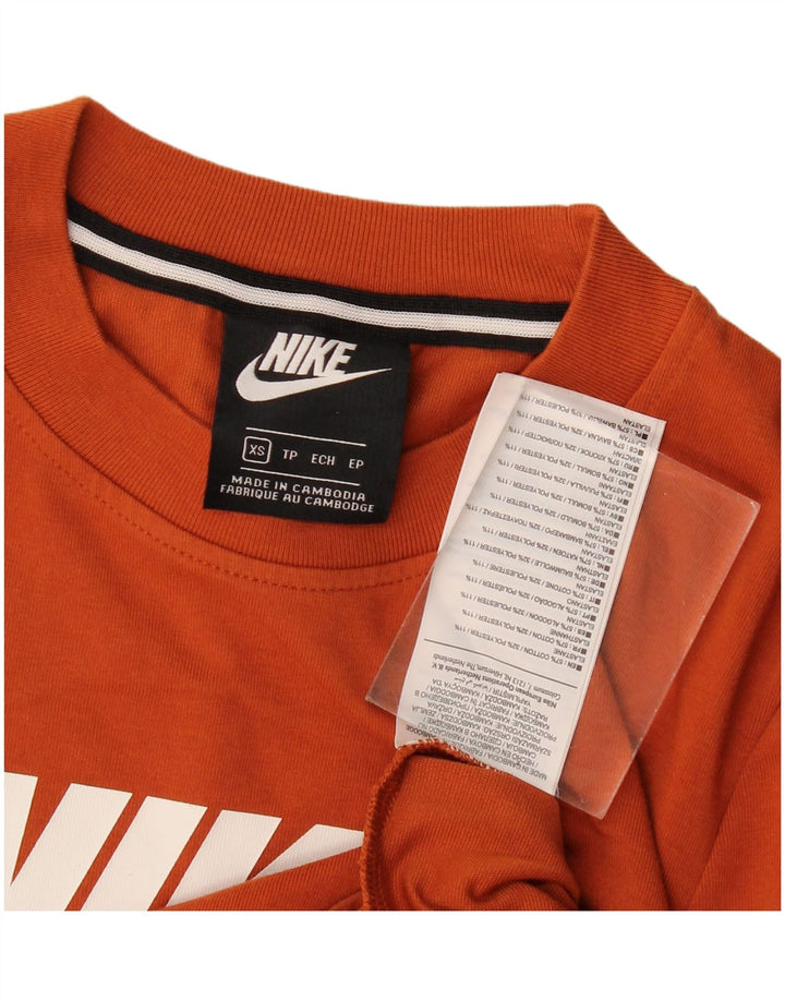 Body grafico da donna Nike UK 6 XS arancione cotone