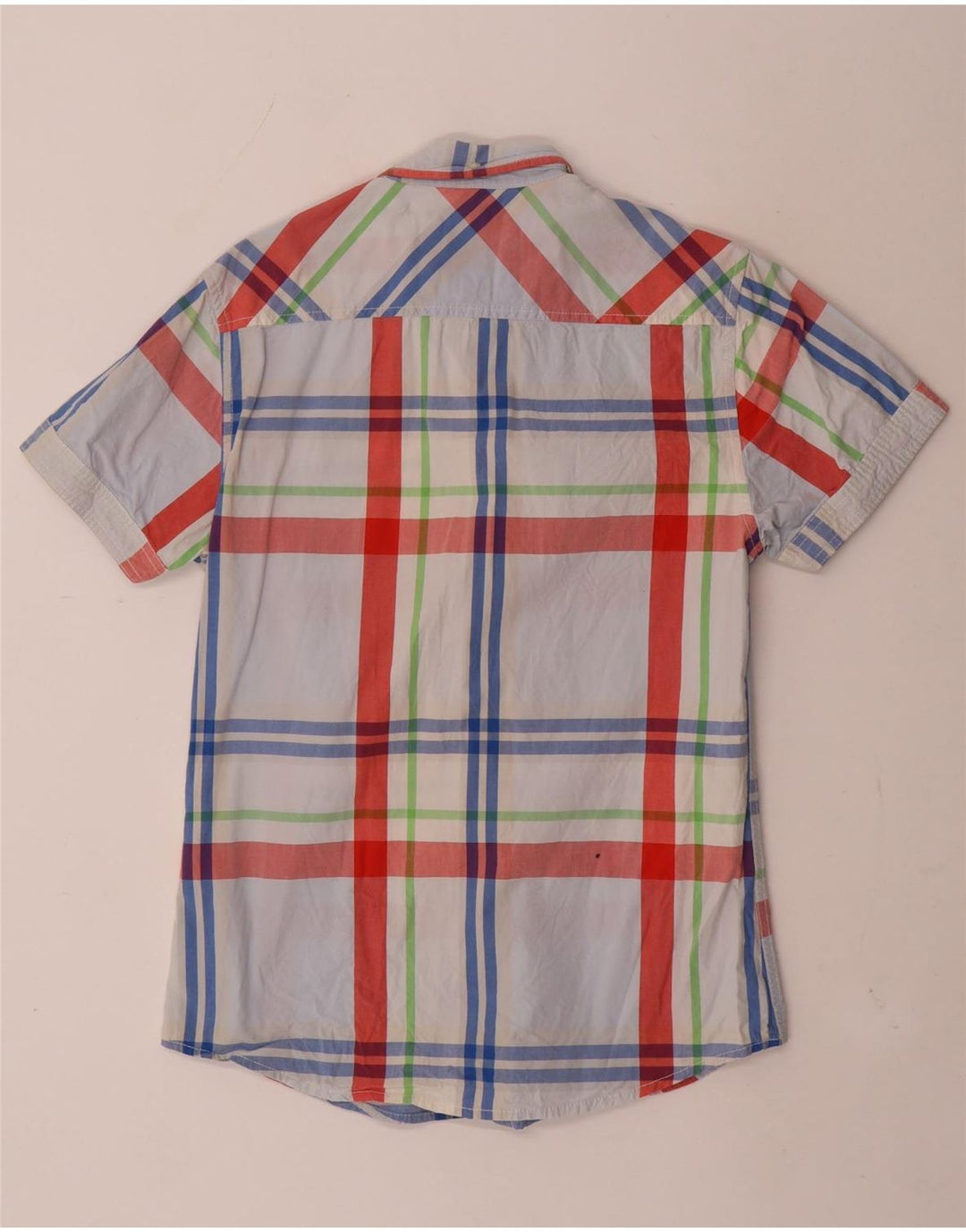 Camicia a maniche corte da uomo Jack & Jones a quadri blu medio