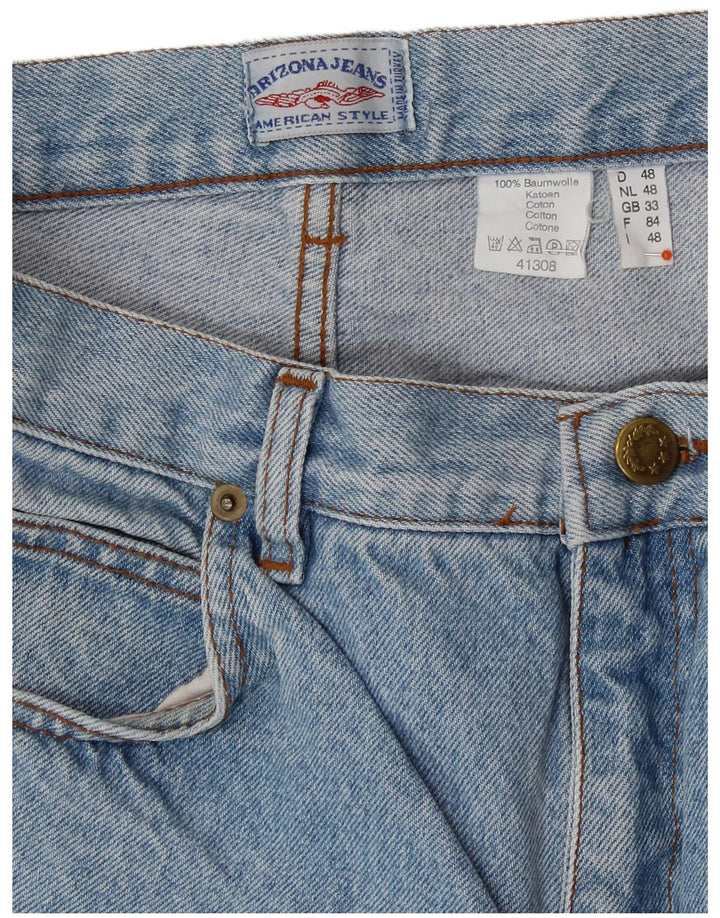 Pantaloncini di jeans a vita alta da donna ARIZONA W33 grande cotone blu