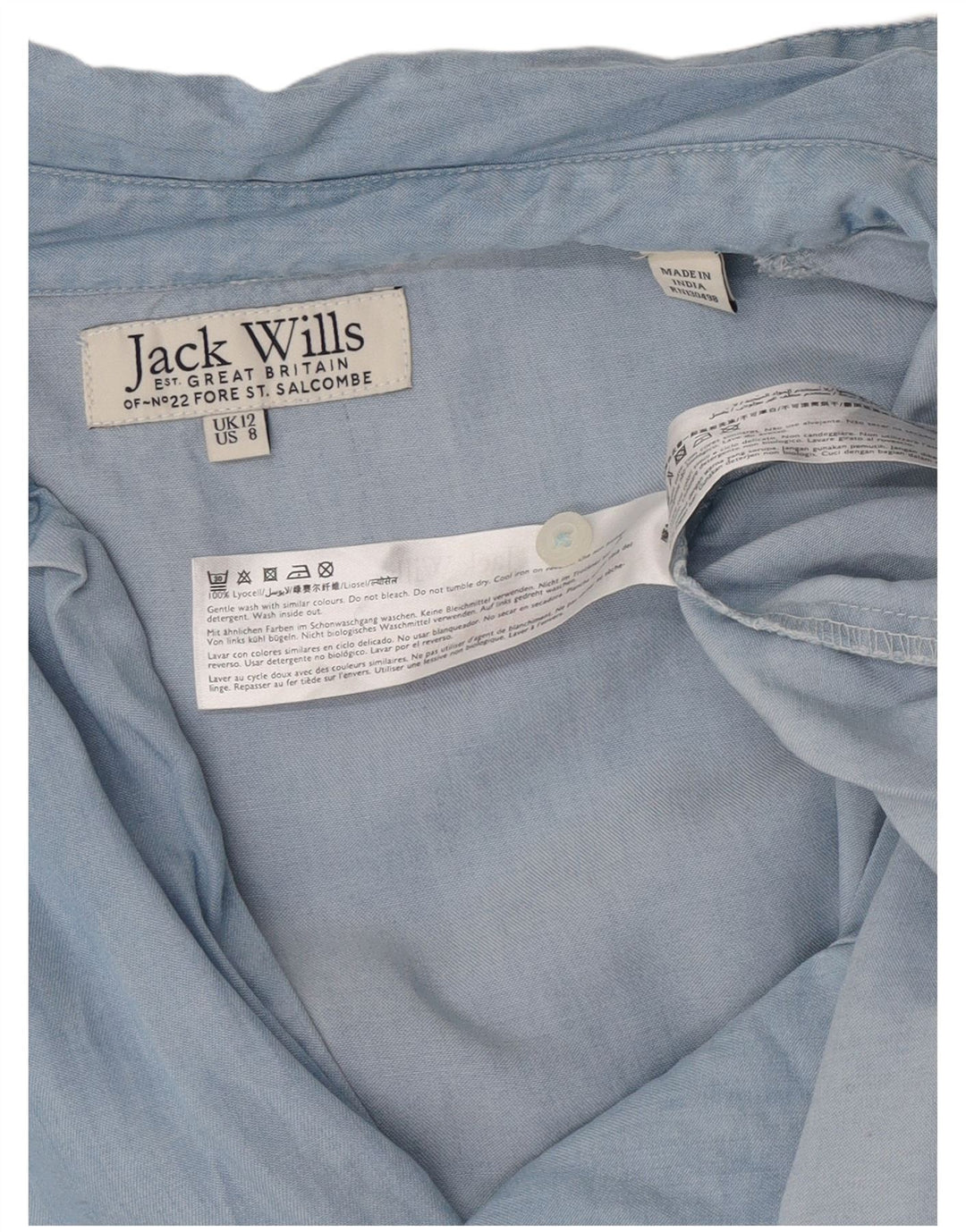 Camicia pullover oversize con maniche a 3/4 da donna Jack Wills UK 12 Blu medio