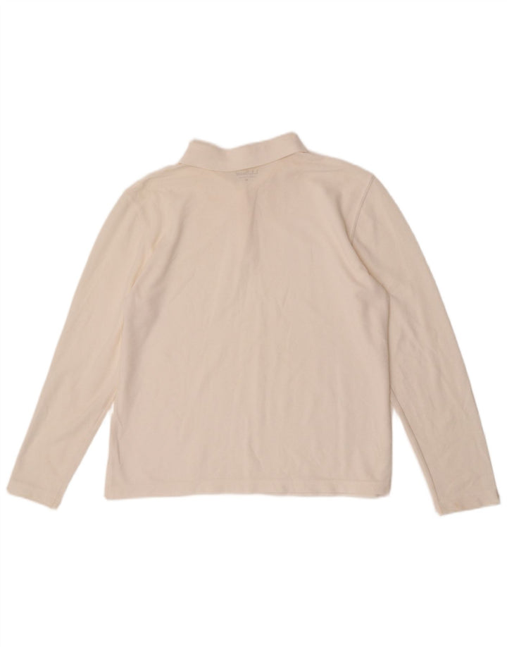 Polo a maniche lunghe da donna L.L.Bean UK 14 Medium White