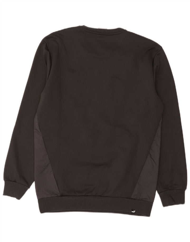 Felpa da uomo Puma Maglione piccolo nero in cotone color block