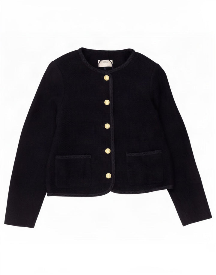 Giacca Bolero in maglia da donna Marks & Spencer UK 10 Small Poliestere blu navy
