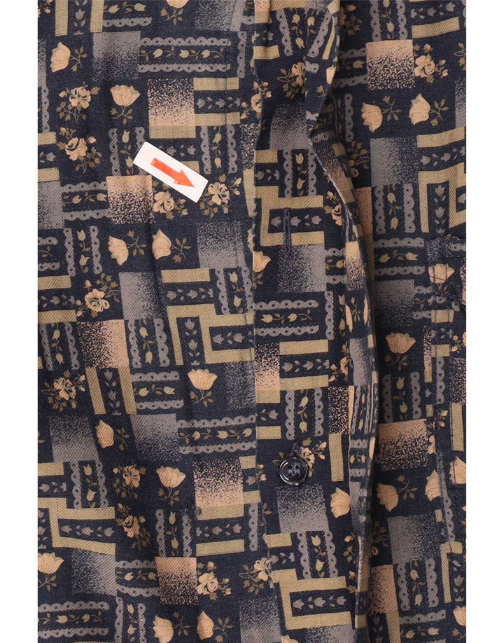 Azzurra Camicia da uomo vestibilità regolare medio multicolore geometrico retrò
