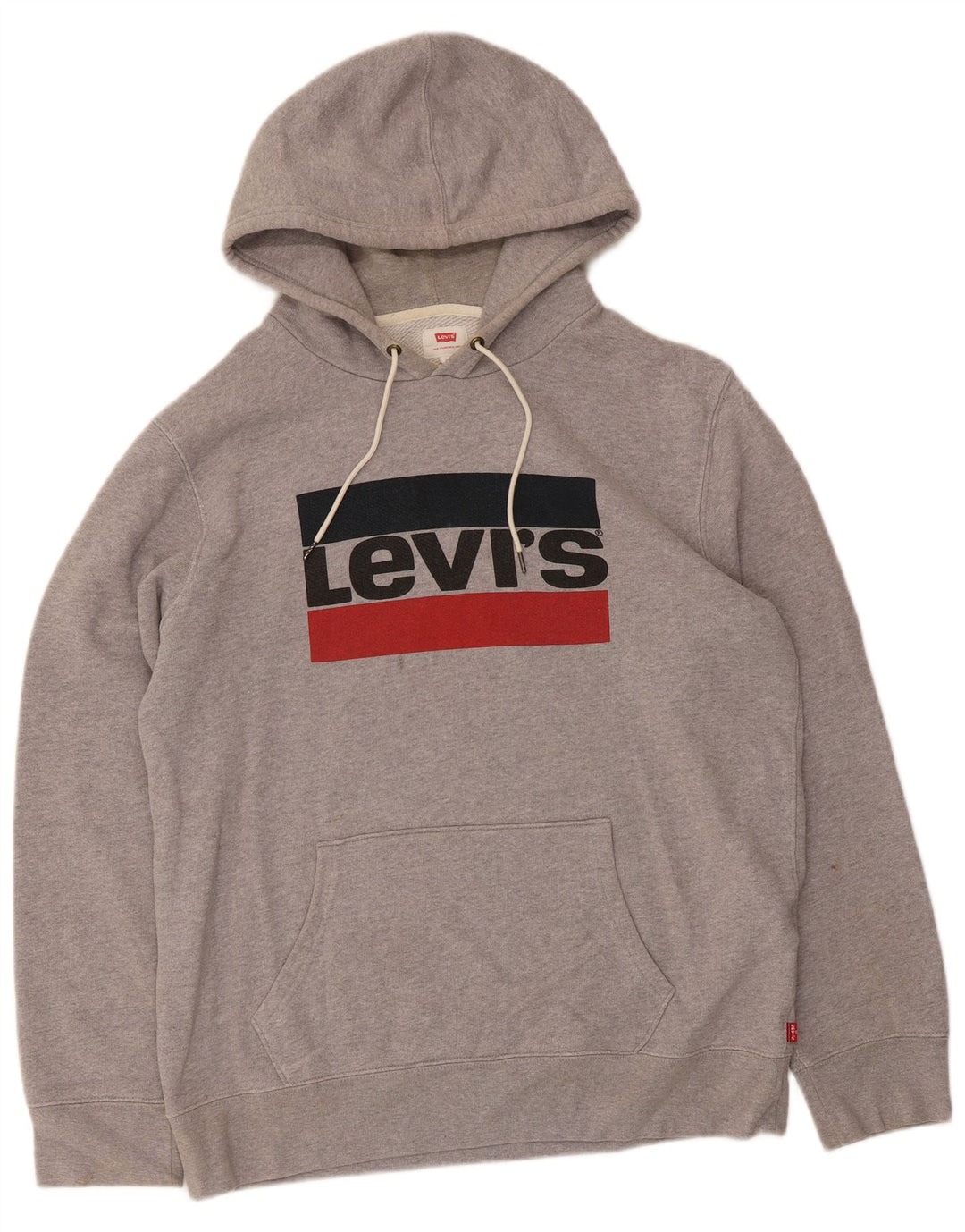 Maglione con cappuccio grafico da uomo Levi's Large in cotone grigio