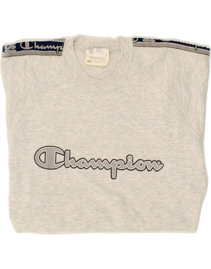 CHAMPION Mens Graphic T-Shirt Top Large Grey Cotton Vintage Champion and Second-Hand Champion from Messina Hembry 