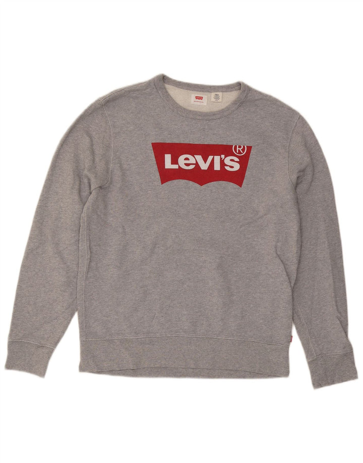 Felpa grafica da uomo Levi's, piccola, in cotone grigio