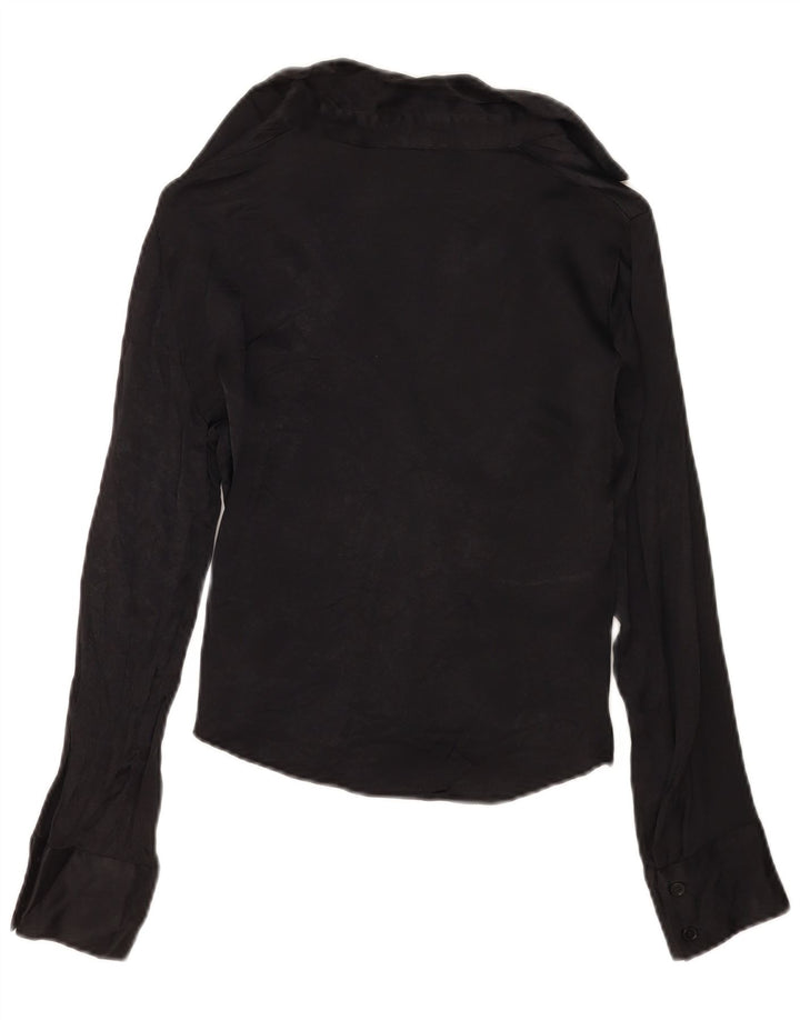 Camicetta corta da donna Zara UK 10 piccola viscosa nera