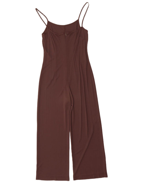 Tuta senza maniche vintage da donna UK 12 Marrone medio