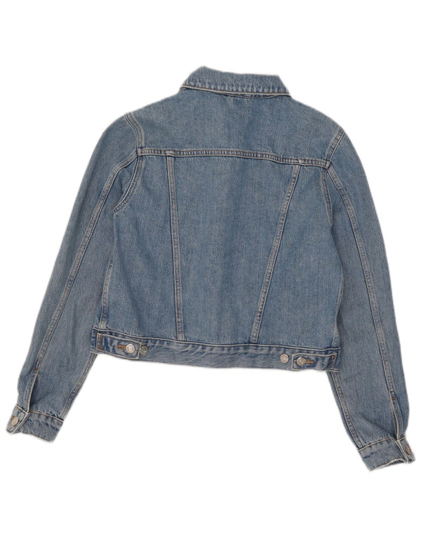 Giacca in denim corto da donna Topshop UK 10 piccolo cotone blu